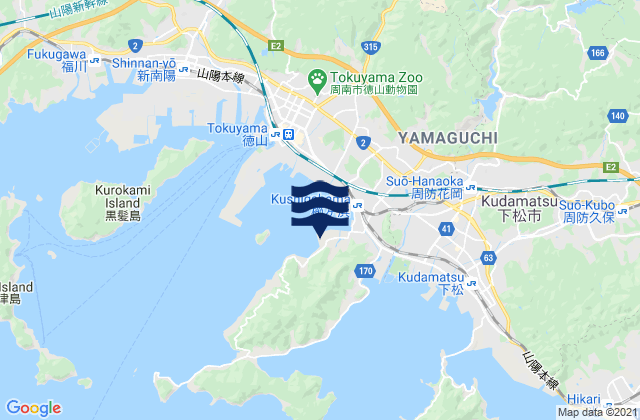 Mappa delle Getijden in Tokuyama Wan, Japan
