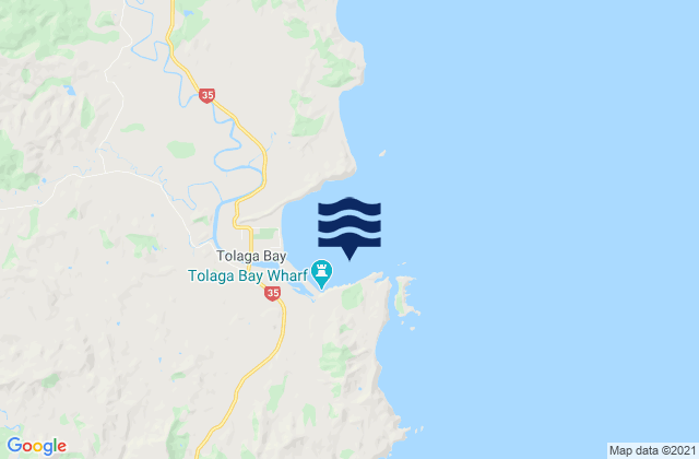 Mappa delle Getijden in Tolaga Bay (Cooks Cove), New Zealand