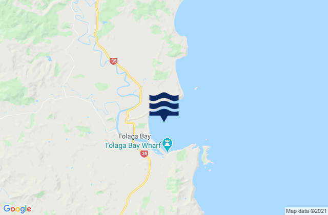Mappa delle Getijden in Tolaga Bay, New Zealand