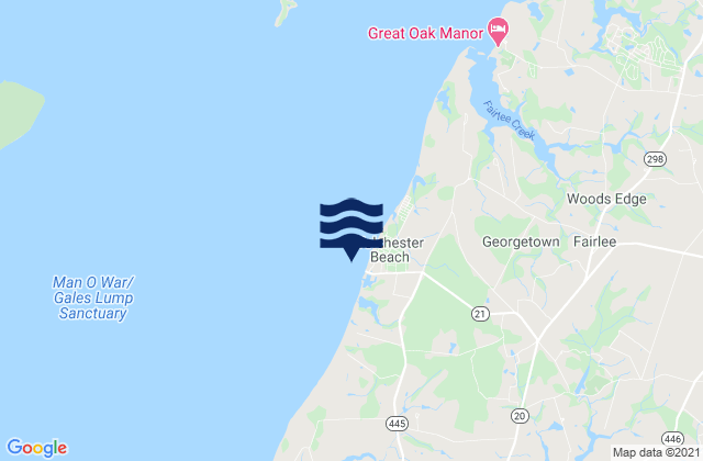 Mappa delle Getijden in Tolchester Beach 0.33 n.mi. west of, United States