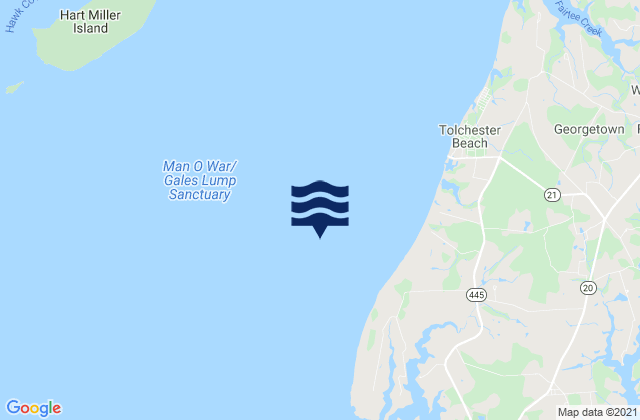 Mappa delle Getijden in Tolchester Channel south of Buoy 38B, United States