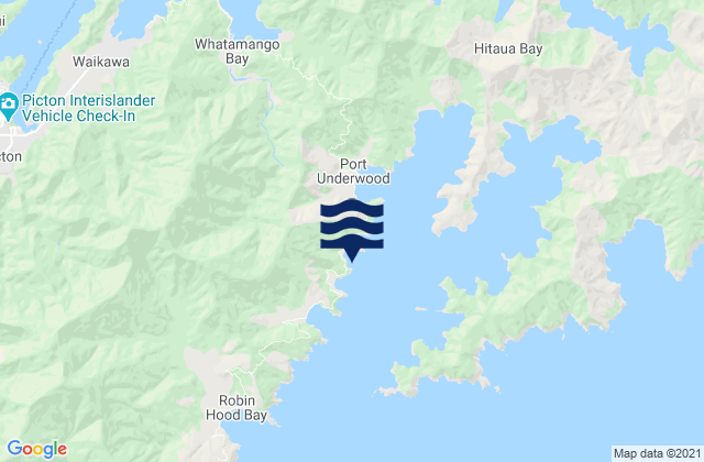 Mappa delle Getijden in Tom Canes Bay, New Zealand
