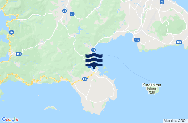Mappa delle Getijden in Tomiemachi, Japan