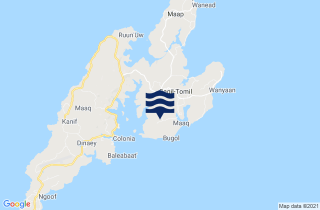 Mappa delle Getijden in Tomil Municipality, Micronesia