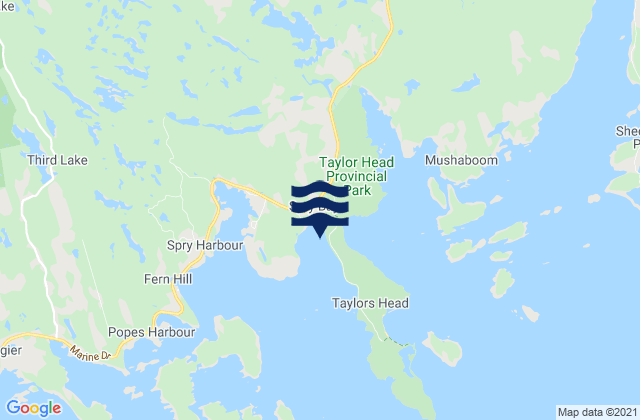 Mappa delle Getijden in Tomlee Bay, Canada