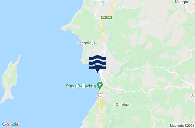 Mappa delle Getijden in Tomé, Chile