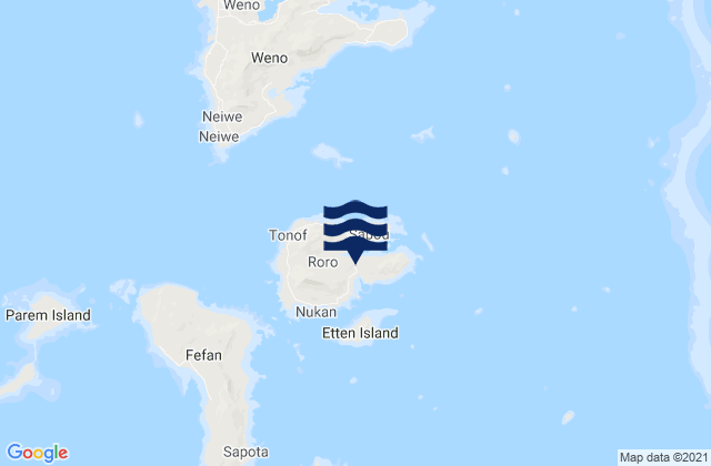 Mappa delle Getijden in Tonoas Municipal Building, Micronesia