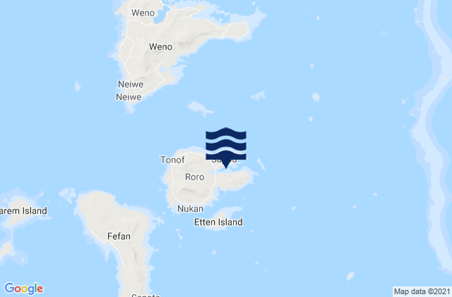 Mappa delle Getijden in Tonoas Municipality, Micronesia