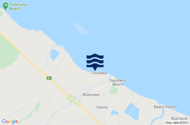 Mappa delle Getijden in Toolakea Beach, Australia