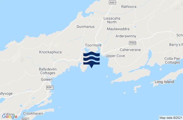 Mappa delle Getijden in Toormore Bay, Ireland