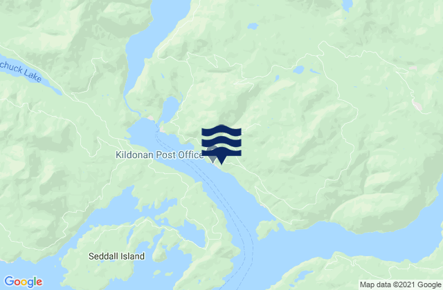 Mappa delle Getijden in Toquart Bay, Canada