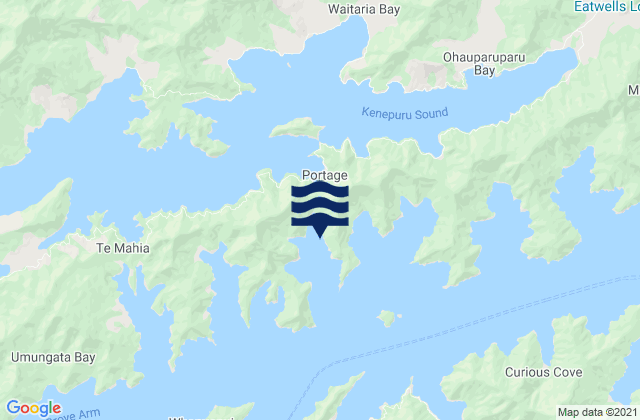Mappa delle Getijden in Torea Bay, New Zealand