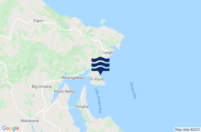 Mappa delle Getijden in Torkington Bay, New Zealand