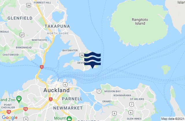 Mappa delle Getijden in Torpedo Bay, New Zealand