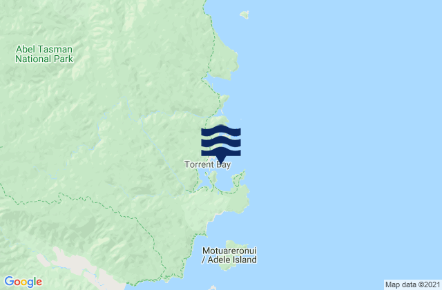 Mappa delle Getijden in Torrent Bay Abel Tasman, New Zealand