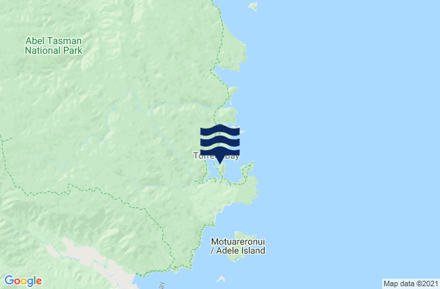 Mappa delle Getijden in Torrent Bay, New Zealand