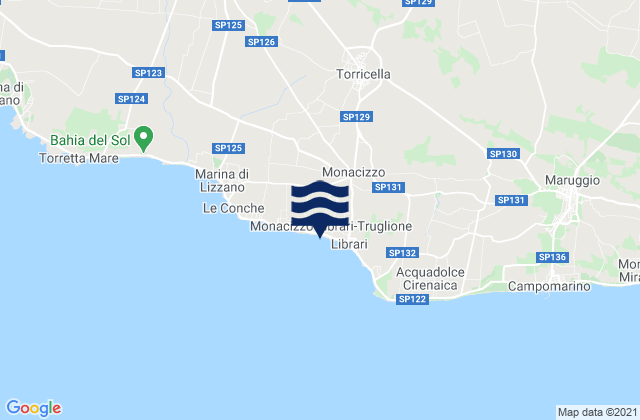 Mappa delle Getijden in Torricella, Italy