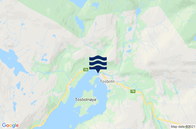 Mappa delle Getijden in Tosbotn, Norway