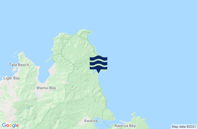 Mappa delle Getijden in Totaranui Beach, New Zealand