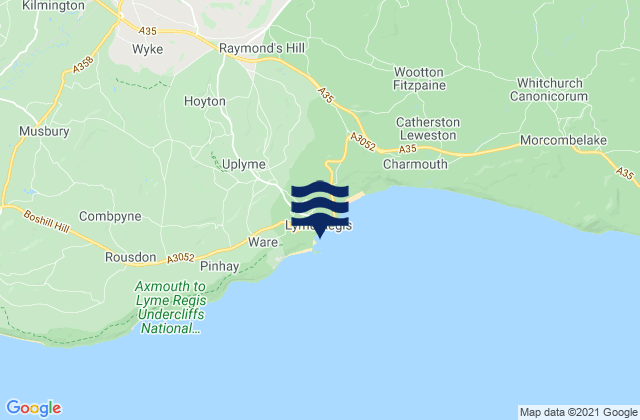 Mappa delle Getijden in Town Beach, United Kingdom