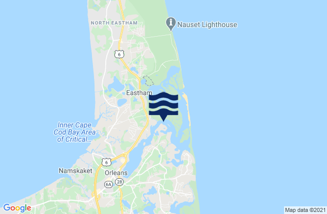 Mappa delle Getijden in Town Cove Eastham, United States