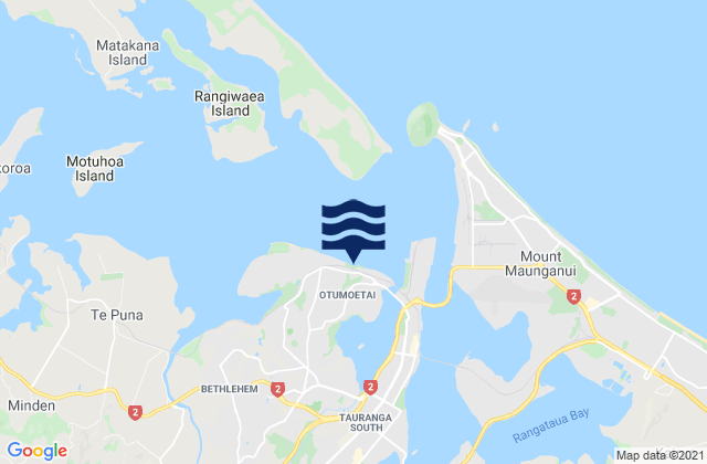 Mappa delle Getijden in Town Wharf, New Zealand
