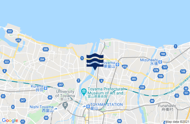Mappa delle Getijden in Toyama-ken, Japan