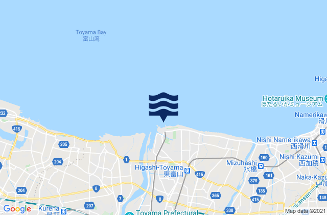Mappa delle Getijden in Toyama, Japan