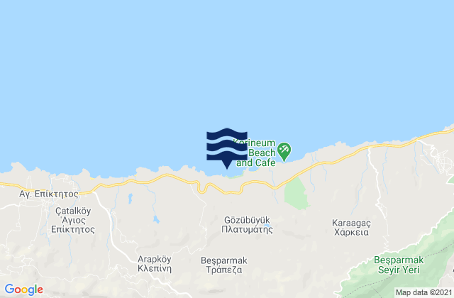 Mappa delle Getijden in Trachóni, Cyprus