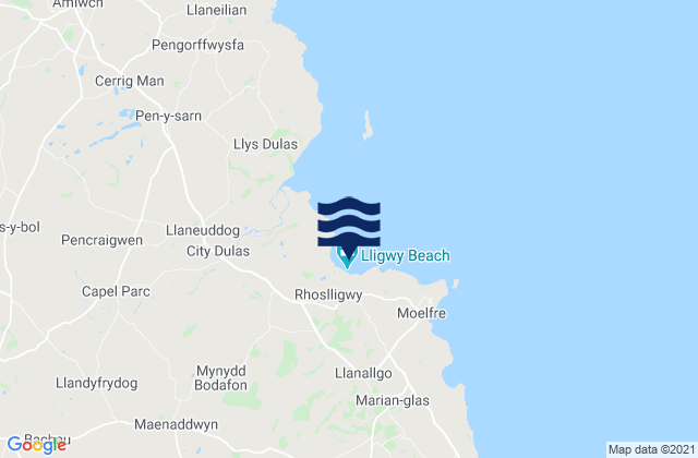 Mappa delle Getijden in Traeth Lligwy, United Kingdom