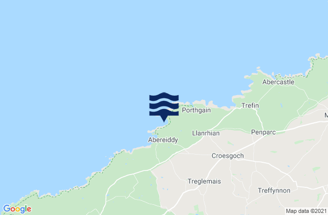 Mappa delle Getijden in Traeth Llyfn Beach, United Kingdom
