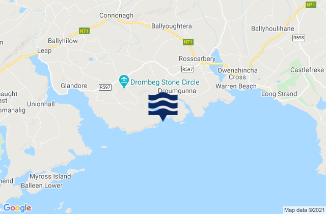 Mappa delle Getijden in Tralong Bay, Ireland