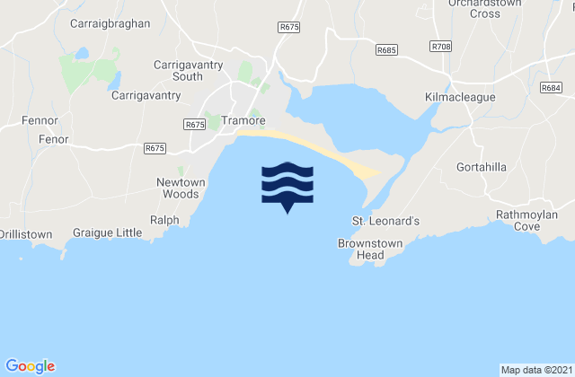Mappa delle Getijden in Tramore Bay, Ireland