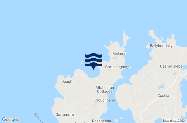 Mappa delle Getijden in Tranarossan Bay, Ireland