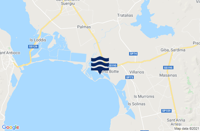 Mappa delle Getijden in Tratalias, Italy