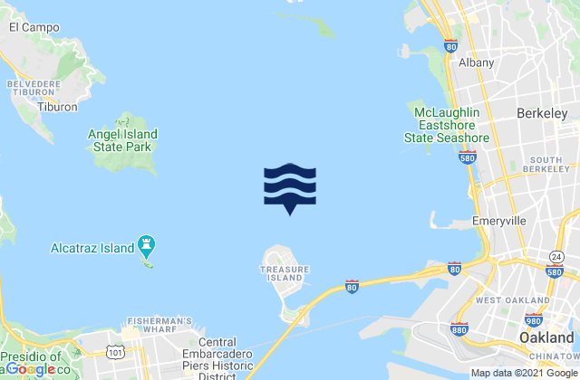 Mappa delle Getijden in Treasure Island 0.5 mile north of, United States