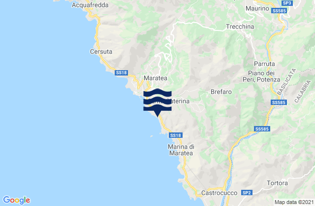 Mappa delle Getijden in Trecchina, Italy