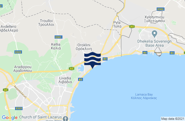 Mappa delle Getijden in Tremetousiá, Cyprus