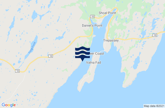 Mappa delle Getijden in Trepassey Harbour, Canada