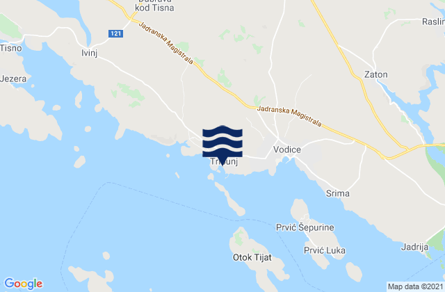 Mappa delle Getijden in Tribunj, Croatia