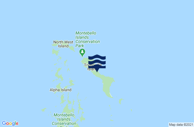 Mappa delle Getijden in Trimouille Island, Australia