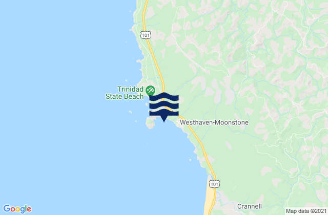 Mappa delle Getijden in Trinidad Bay, United States