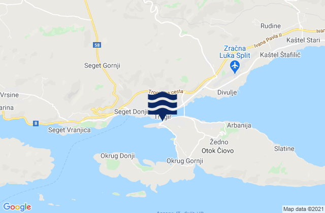 Mappa delle Getijden in Trogir, Croatia