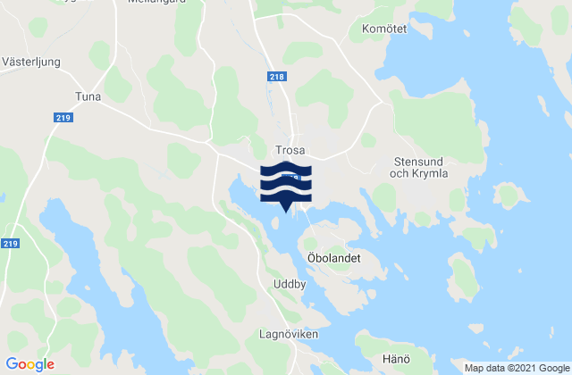 Mappa delle Getijden in Trosa, Sweden