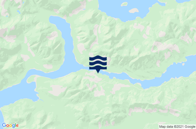 Mappa delle Getijden in Trounce Inlet, Canada
