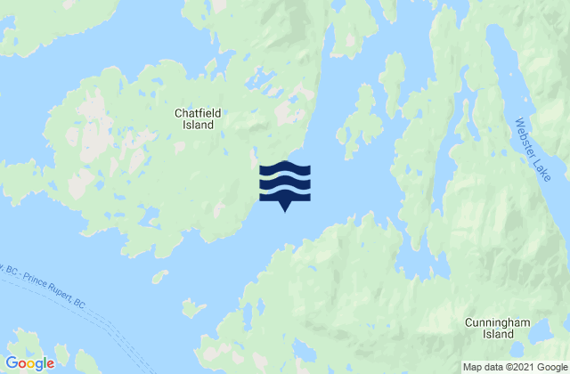 Mappa delle Getijden in Troup Passage, Canada