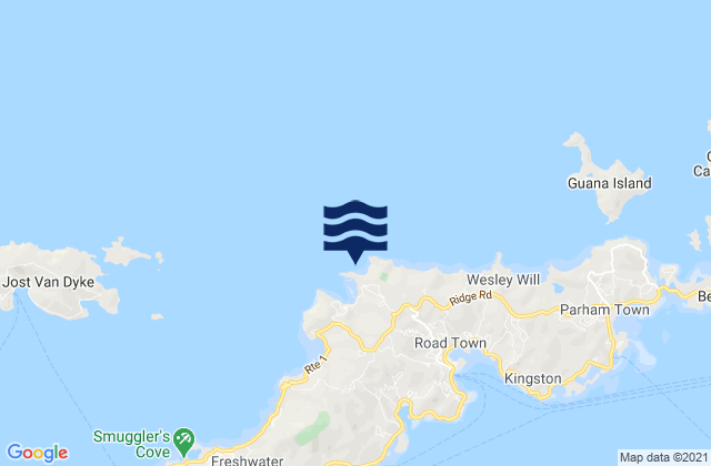 Mappa delle Getijden in Trunk Bay - Shark Bay, U.S. Virgin Islands