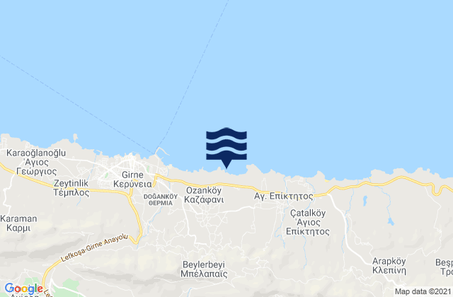 Mappa delle Getijden in Tráchonas, Cyprus