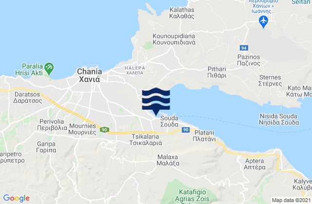 Mappa delle Getijden in Tsikalariá, Greece