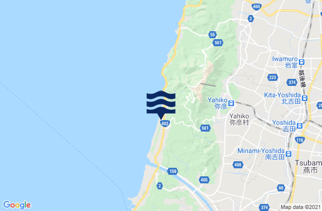 Mappa delle Getijden in Tsubame Shi, Japan